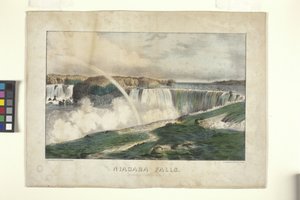 Niagara Falls, från Kanada-sidan (handfärgad litografi)