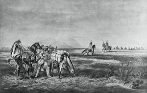 Fred eller krig, Möte mellan indianerna och vita jägare, utgiven av Colin Simkin av Currier and Ives