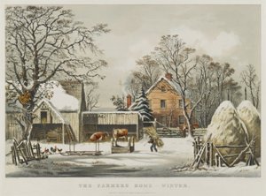Bondens hem - vinter av Currier and Ives
