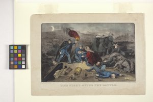 Natten efter slaget (handfärgad litografi)