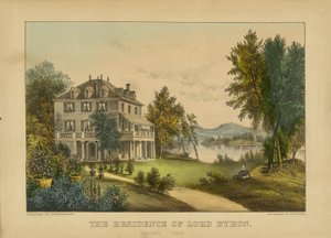 The Residence of Lord Byron (handfärgad litografi) av Currier and Ives