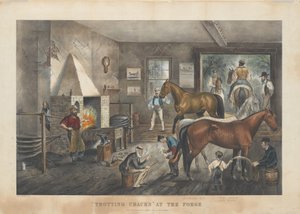 "Travsprickor" vid smedjan av Currier and Ives