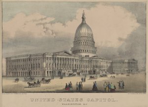 United States Capitol, Washington, D.C. 1872 (färglitografi) av Currier and Ives