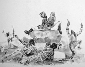 Currier & Ives Illustration 1800-talet. A Howling Swell - on the War Path (originalteckning av Thomas Worth, från vilken originaltrycket gjordes) av N. and Ives, J.M. Currier
