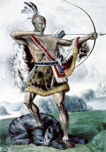 Indisk jägare, 1845 av N. and Ives, J.M. Currier