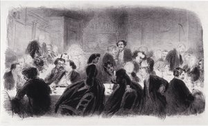 Anonym litografi som representerar litterära och konstnärliga personligheter på 1850-talet av Nadar
