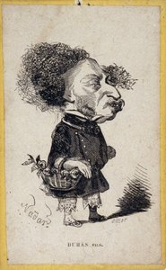 Porträttladdning (porträttladdning) av Alexandre Dumas Jr. (1824-1895), fransk författare. Tecknad av Gaspard Felix Tournachon dit Felix Nadar (1820-1910). av Nadar