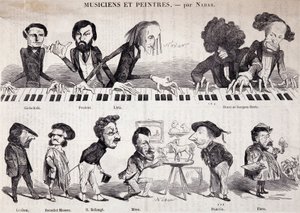 Serien "" Musicians and Painters" från "Le Petit journal pour rire" av Nadar