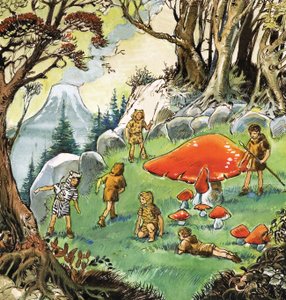 The Lost Boys, illustration från "Peter Pan" av J.M. Barrie (gouache på papper) av Nadir Quinto