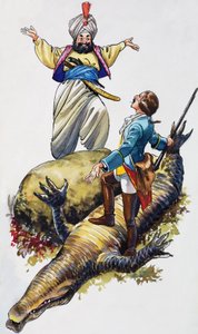 Baron Münchhausens underbara äventyr (gouache på papper)