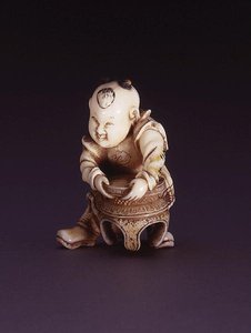 Netsuke, och dag c Chin g Akarako, ca. 1830 (Evory) av Nagahama Sokei