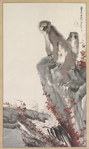 Monkeys by a Stream, mitten av 1800-talet.