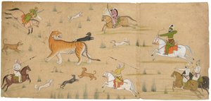 Raja Balwant Dev Singh på tigerjakt, ca 1750