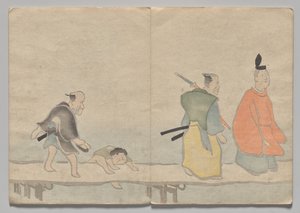 Scen från The Kōrin Picture Book (volym 1) av Nakamura Hochu