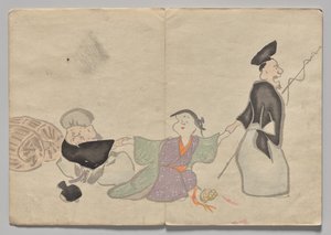 Scen från The Kōrin Picture Book (volym 1) av Nakamura Hochu
