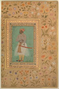Porträtt av Maharaja Bhim Kanwar av Nanha