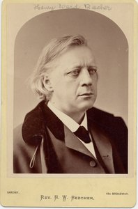 Henry Ward Beecher (1818-87), amerikansk präst, socialreformator (albuminfoto) av Napoleon Sarony