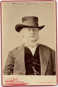 Horace Greeley (1811-72), amerikansk politiker och tidningsredaktör (albumfoto) av Napoleon Sarony
