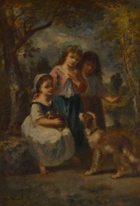Tre små flickor, ca. 1870.