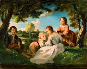 Lekande barn av Narcisse Virgile Diaz de la Peña
