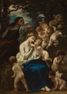 En nymf med amoriner av Narcisse Virgile Diaz de la Peña