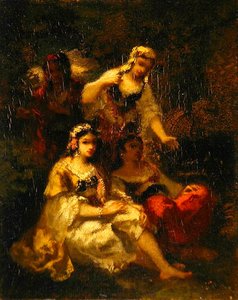 Fyra spanska jungfrur, ca 1844-60 (olja på panel)