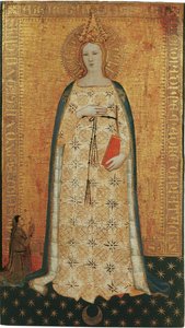 Vierge parturiente, jungfruligt barn - Madonna del Parto (Madonna av förlossningen) - Nardo di Cione (aktiv ca 1346-1365). Tempera på panelen av Nardo di Cione Orcagna