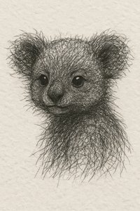 Söt teckning av en babykoala av Natalie Bruns