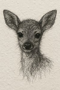 Porträtt av en mild fawn av Natalie Bruns