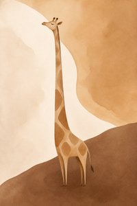 Lugnt landskap med giraff