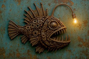 Steampunk-lampan i form av en marulk av Natalie Bruns