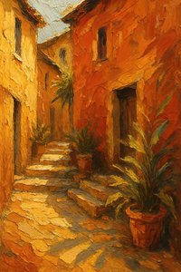 Trappan i Sunlit Village av Natalie Bruns