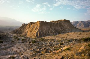 Moche-pyramiden Pampa Grande i Lambayeque-dalen i norra Peru