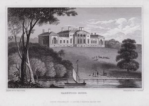 Harewood House (gravyr) av Nathaniel (after) Whittock