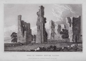 Ruinerna av Sheriff Hutton Castle (gravyr)