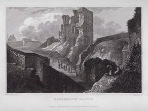Scarborough Castle (gravyr) av Nathaniel (after) Whittock