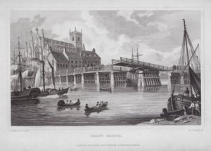 Selby Bridge (gravyr) av Nathaniel (after) Whittock