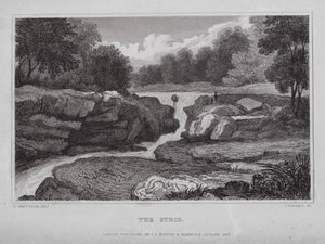 The Strid (gravyr) av Nathaniel (after) Whittock