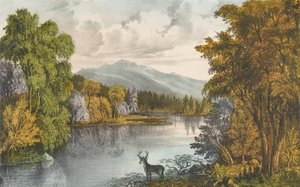 Moosehead Lake, Maine, 1857-72., 1857-72. Skapare: Nathaniel Currier, James Merritt Ives, Currier och Ives. av Currier and Ives