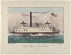 New York Ferry Boat, ca. 1860-65., ca. 1860-65. Skapare: Nathaniel Currier, James Merritt Ives, Currier och Ives. av Currier and Ives