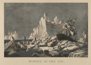 Knäppt i isen, 1876-94., 1876-94. Skapare: Nathaniel Currier, James Merritt Ives, Currier och Ives. av Currier and Ives