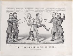 The True Peace Commissioners, 1865., 1865. Skapare: Nathaniel Currier, James Merritt Ives, Currier och Ives. av Currier and Ives