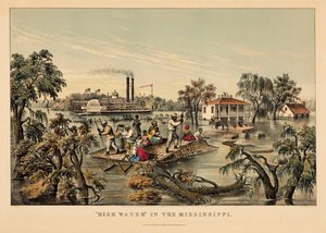 ”Högt vattenstånd” i Mississippi av Nathaniel Currier