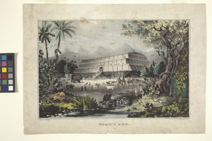 Noaks ark (handfärgad litografi) av Nathaniel Currier
