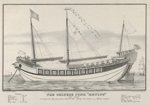 The Chinese Junk Keying-Captain Kellett-Som hon dök upp i New Yorks hamn den 13 juli 1..., 1847.