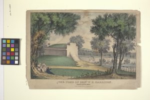 Graven av Genl. W. H. Harrison (handfärgad litografi) av Nathaniel Currier