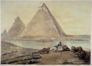 Napoleon efter slaget vid Nilen, ca 1798-99 (svart bläck och wc över grafit på papper)