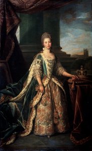 Porträtt av Charlotte av Mecklenburg-Strelitz, hustru till kung George III av England, 1773