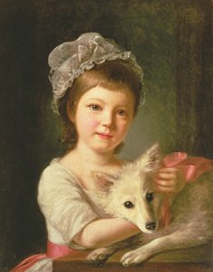 Ung flicka med en hund, 1776