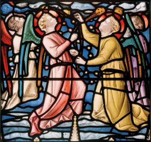 Three Censing Angels, detalj från Christ In Majesty, ca 1863 (målat glas)